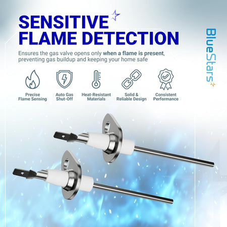 Two 0130F00010 furnace flame sensors featuring heat-resistant materials and precise flame detection design.