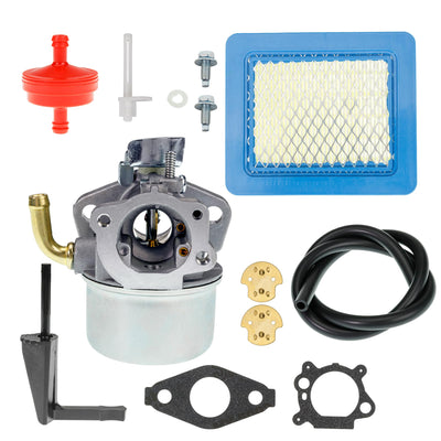 Intek 206 carburetor maintenance kit including carburetor, air filter, fuel hose, fuel filter, choke lever, and gaskets.