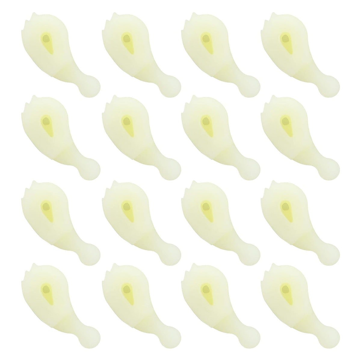 Pack of 16 white plastic washer agitator dogs for Whirlpool and Kenmore washing machines.