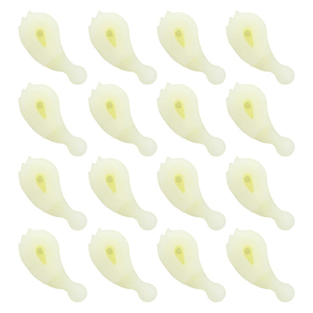 Pack of 16 white plastic washer agitator dogs for Whirlpool and Kenmore washing machines.