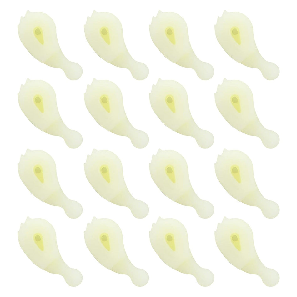 Pack of 16 white plastic washer agitator dogs for Whirlpool and Kenmore washing machines.