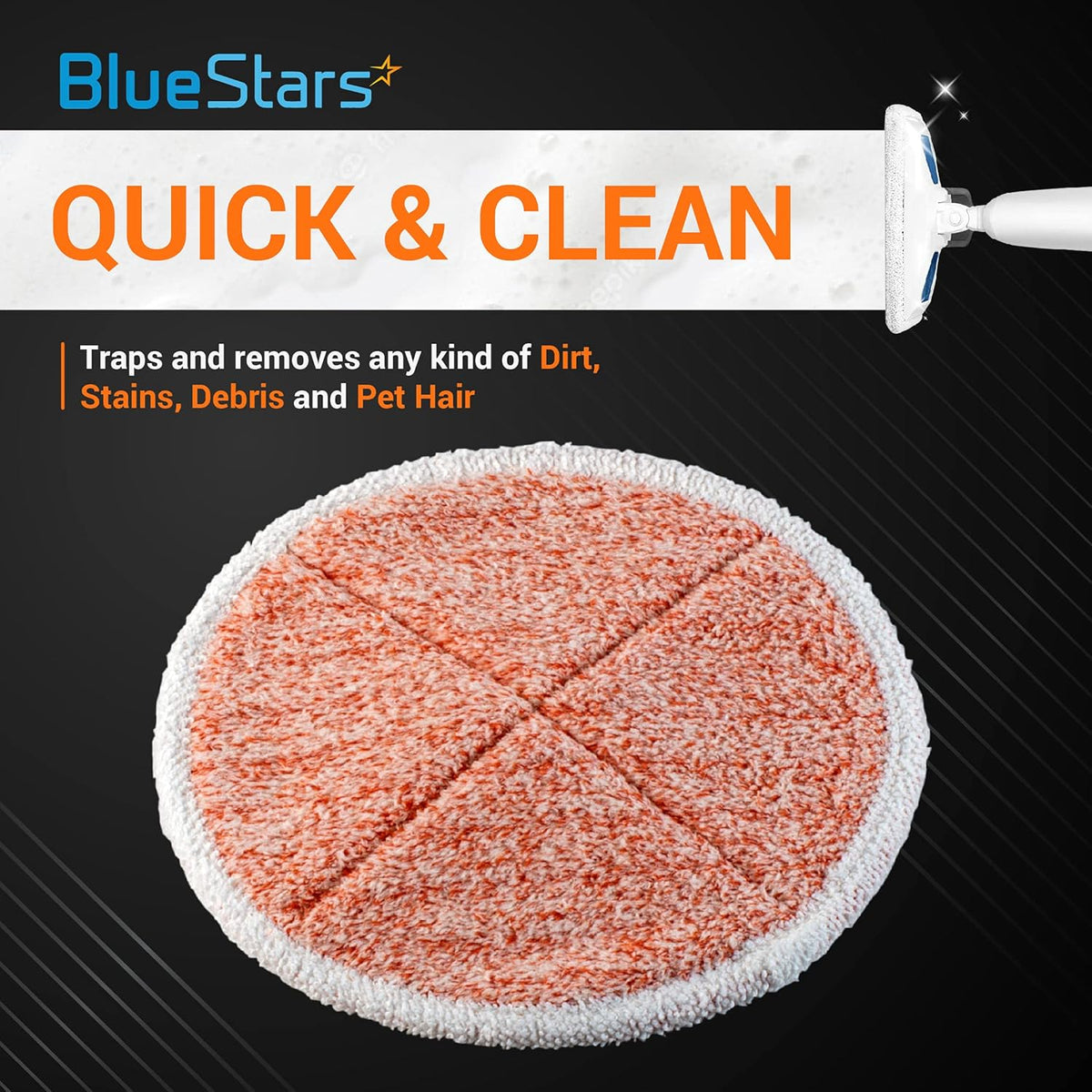 Single orange replacement mop pad for Bissell Spinwave hard floor cleaners.