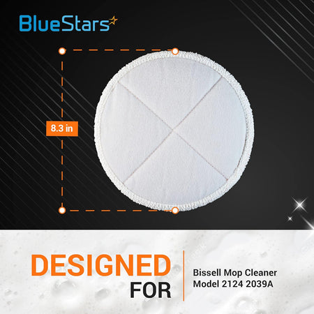 Single 8.3-inch round replacement mop pad for Bissell Spinwave hard mop cleaners.