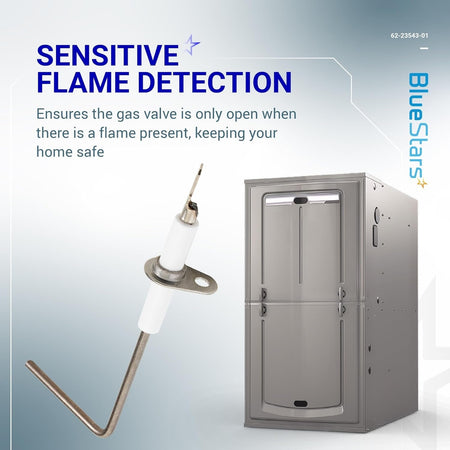 62-23543-01 furnace flame sensor component shown with a furnace unit for sensitive flame detection.