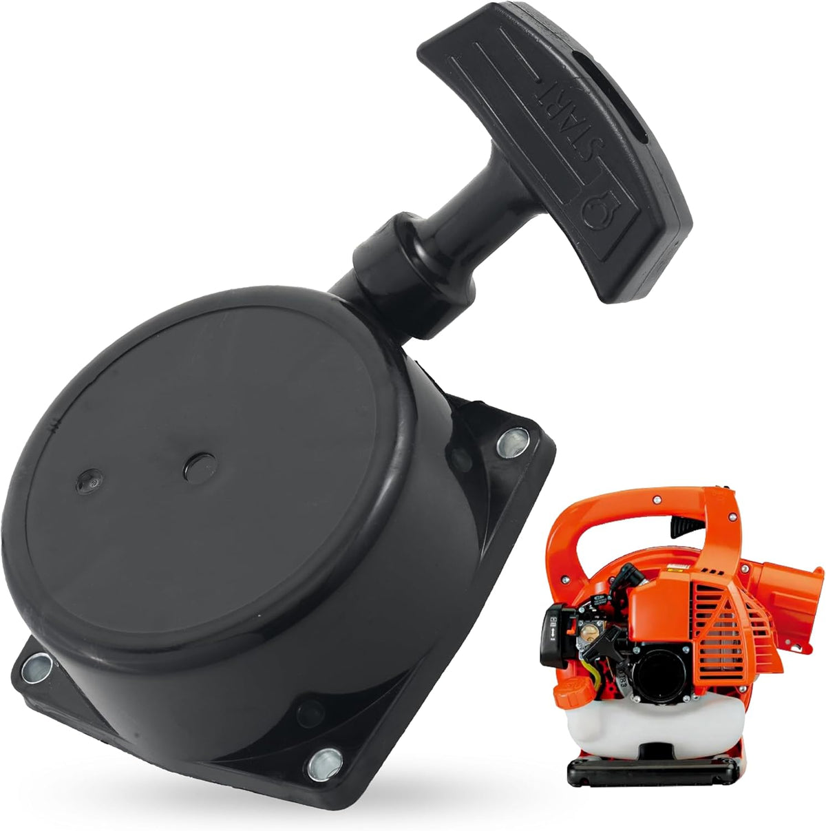 Black recoil starter pull start assembly for Echo ES-250 and PB-250 series leaf blowers.
