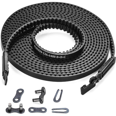 41A5434-13A garage door opener belt for 8ft doors with master link and installation hardware.
