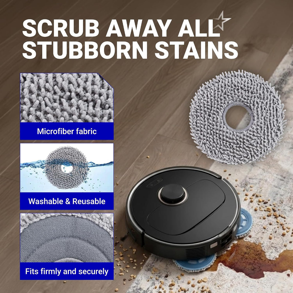 26-Pack Qrevo S Replacement Parts Kit for Roborock Qrevo Pro Qrevo Plus with microfiber mop pads and robot vacuum