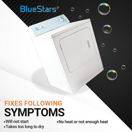 6931EL3003C Dryer High Limit Thermostat, 6931EL3004B Dryer Thermostat, 6931EL3003D Dryer Thermal Fuse symptom graphic