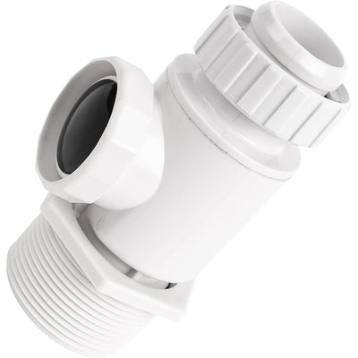 White pool cleaner UWF connector assembly for pressure-side pool cleaners.