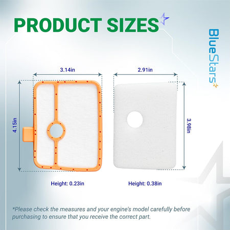 535316301 Air Filter, product size diagram showing labeled dimensions for the orange frame and white filter
