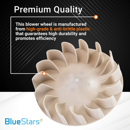 694089 dryer blower wheel made of durable anti-brittle plastic for Kenmore and Whirlpool dryers.