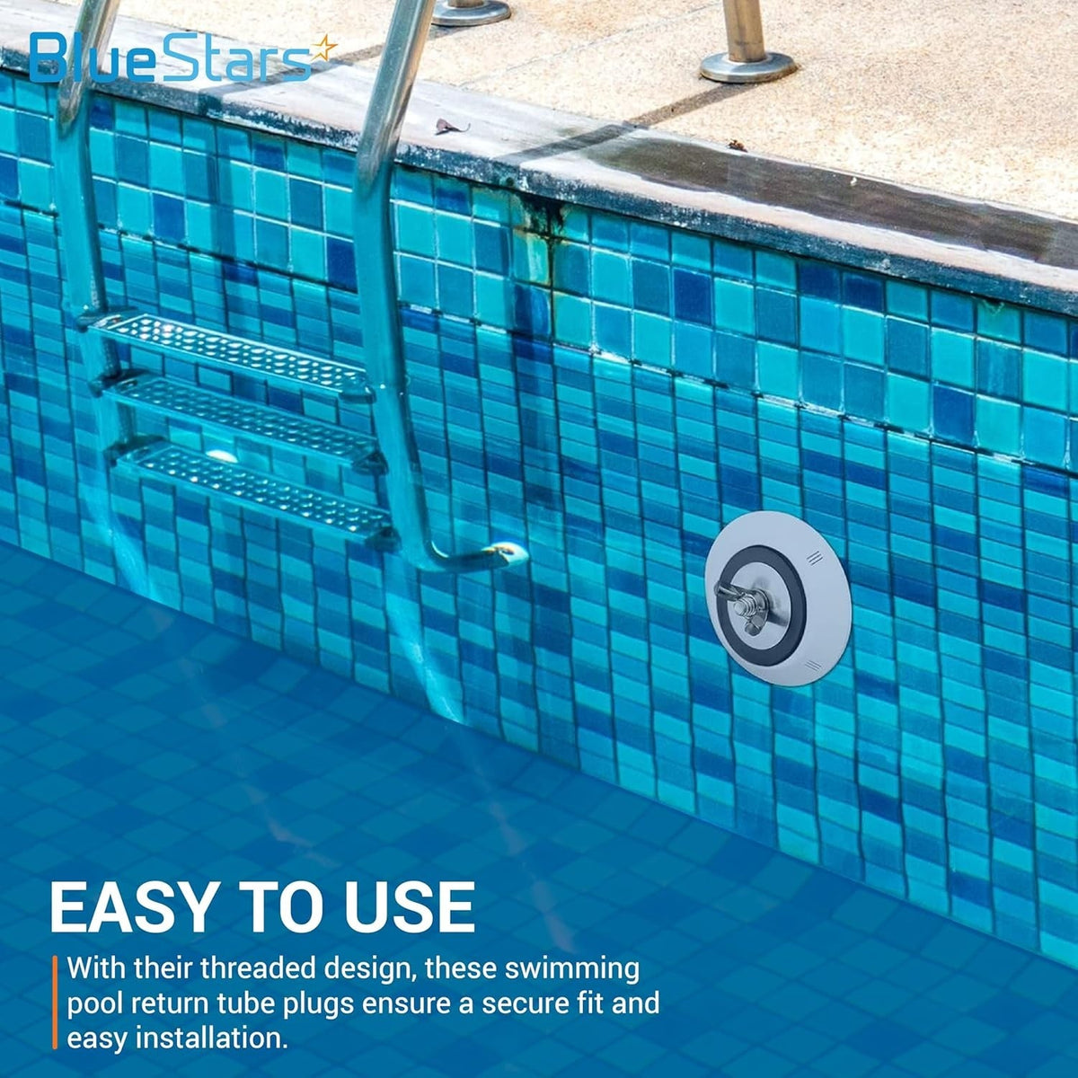 2 to 2.5 inch pool winterizing plug installed in a swimming pool return line.
