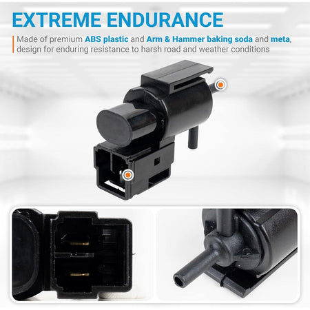 Exhaust gas recirculation vacuum solenoid switch valve showing electrical connector and vacuum port details.