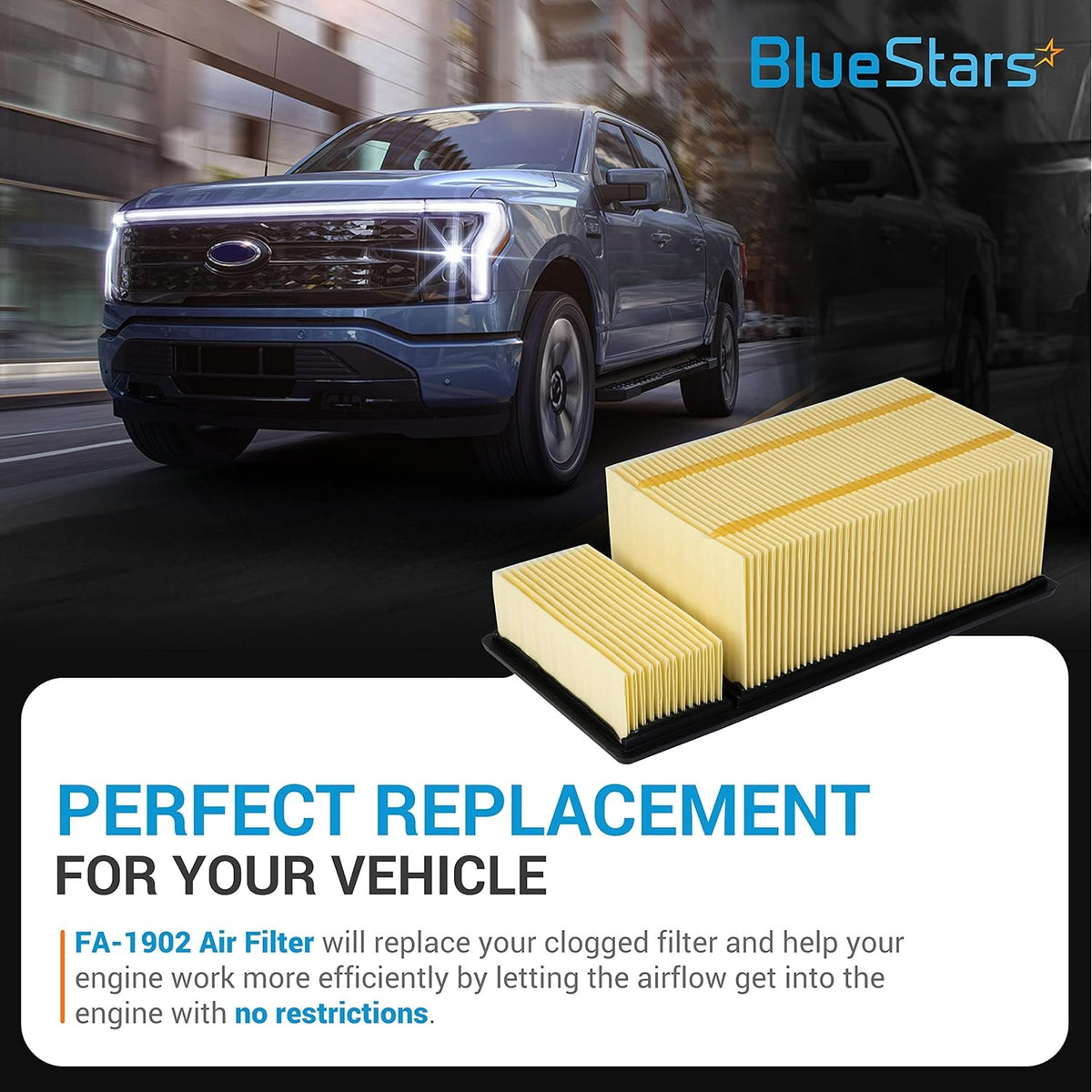 FA-1902 engine air filter replacement for Ford Super Duty 6.7L diesel trucks.