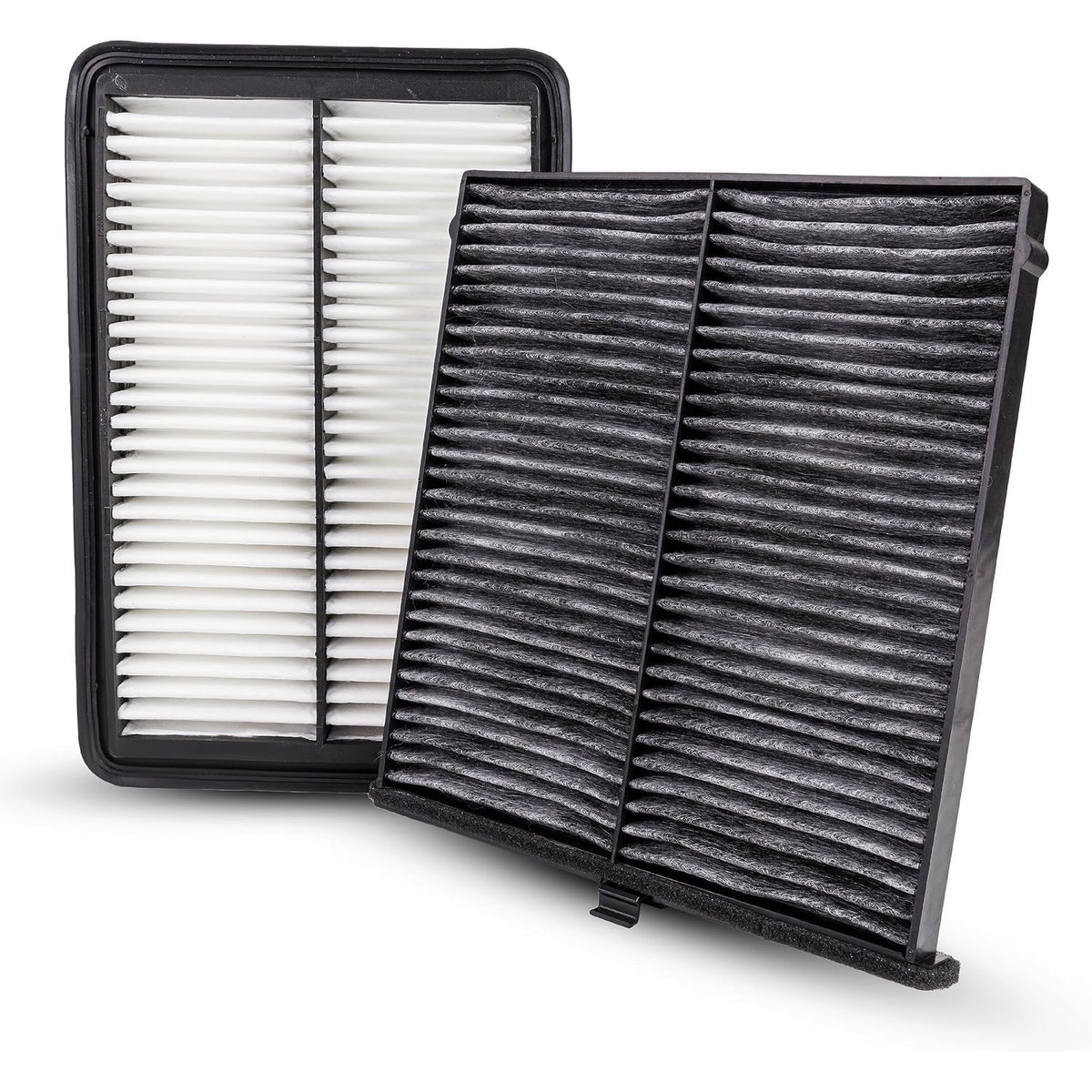 CA11259 Engine Air Filter & KD45-61-J6X Cabin Air Filter Kit, white and black pleated filters shown