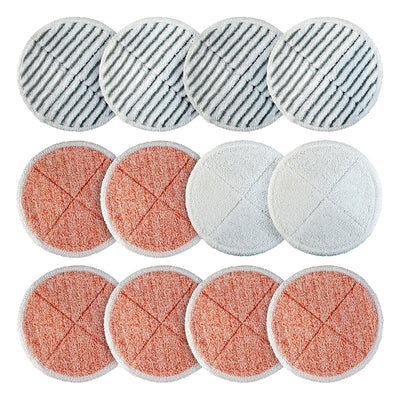 Replacement mop pad set for Bissell Spinwave hard floor cleaners including scrubby and soft microfiber pads.