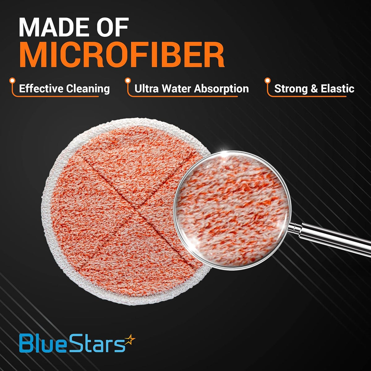 Close-up of microfiber replacement mop pad for Bissell Spinwave cleaners showing texture and material quality.