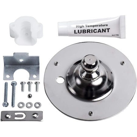 5303281153 Dryer Rear Drum Bearing Kit, showing bearing plate, bracket, hardware, plastic piece, and lubricant tube