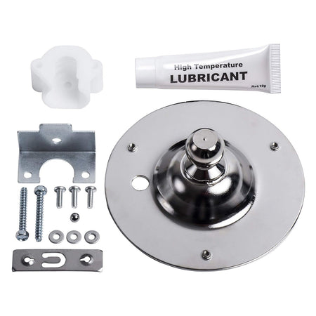 5303281153 dryer rear drum bearing kit including metal bearing assembly, plastic glide, lubricant, and mounting hardware.