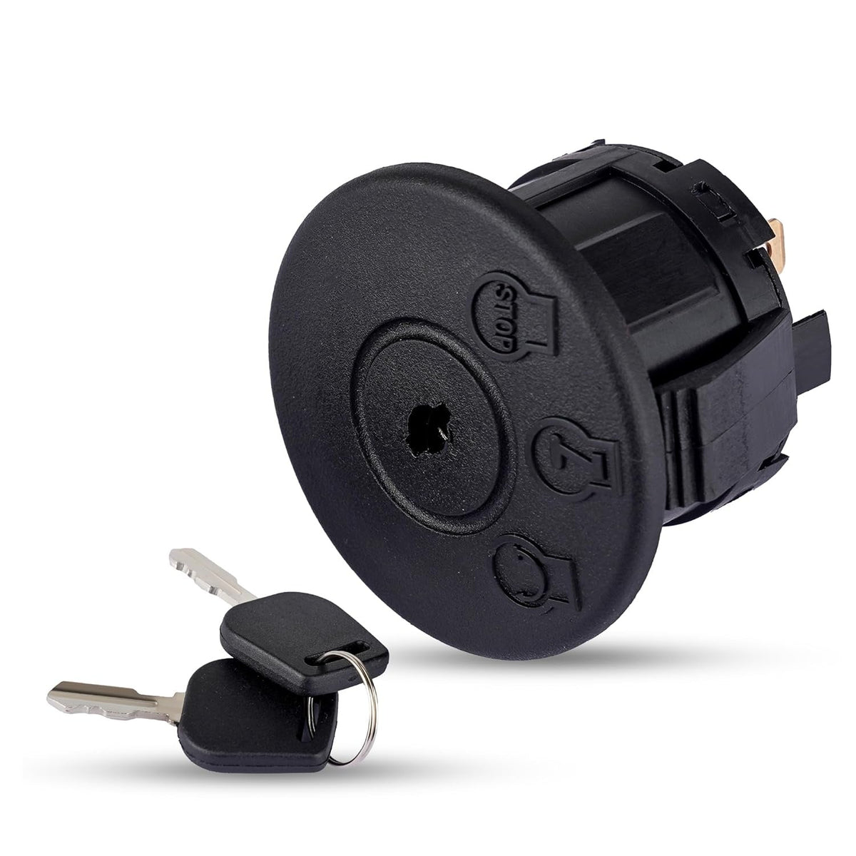 5-terminal lawn mower ignition starter switch with two keys for MTD, Craftsman, and Cub Cadet tractors.