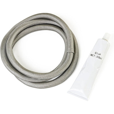 W10906683 dryer door seal coiled with a 50ml tube of adhesive for Kenmore, Crosley, Admiral, and KitchenAid dryers.