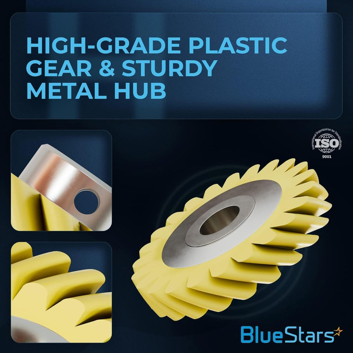 W10112253 mixer worm gear showing high-grade plastic gear teeth and a sturdy metal hub construction.
