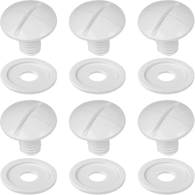 Six white C-55 pool cleaner wheel screws and six C-64 washers for Polaris 180/280 models.