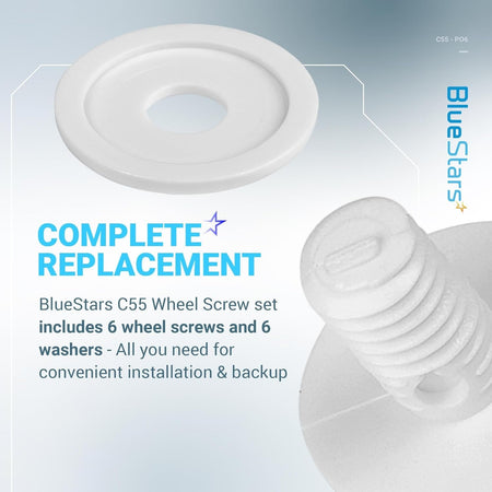 BlueStars C55 pool cleaner wheel screw and C64 washer replacement set for Polaris 180/280 models.