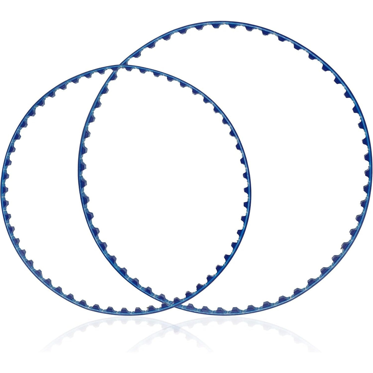 Small and large blue replacement belts for Polaris 360 and 380 pool cleaners.