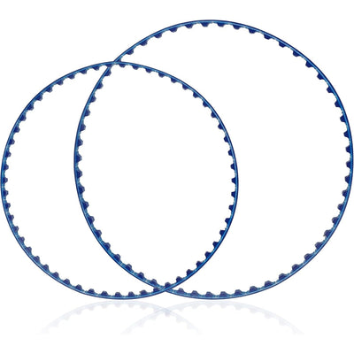 Small and large blue replacement belts for Polaris 360 and 380 pool cleaners.