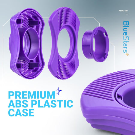 Exploded view of 01512-261 hot tub mineral filter cartridge showing purple ABS plastic housing components.
