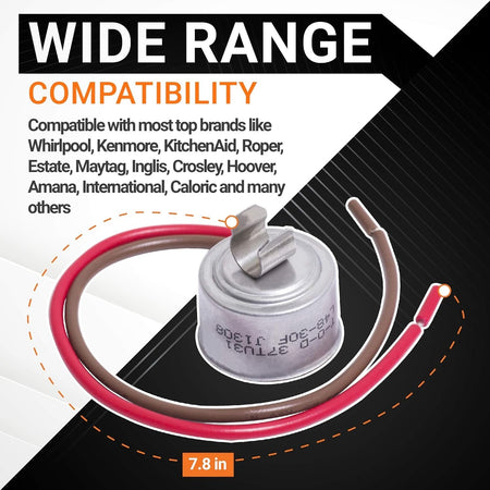 4387503 refrigerator bimetal defrost thermostat replacement with wide brand compatibility chart.
