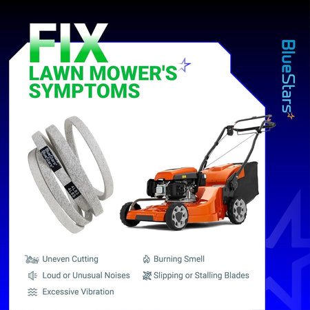 137153 mower drive belt replacement for Craftsman and Husqvarna lawn mowers with symptom troubleshooting guide.