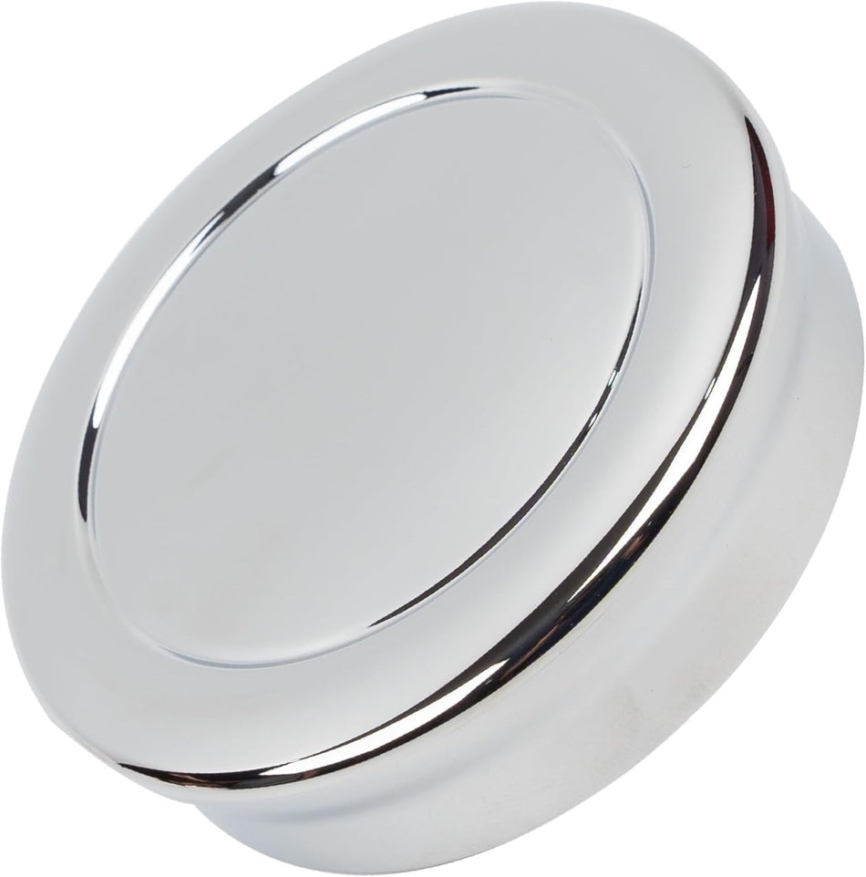 Chrome finish control knob for Samsung washer and dryer, angled view of the front face.