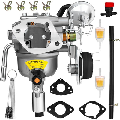 541-0765 carburetor kit with altitude adjustment, fuel filters, gaskets, fuel line, and cleaning tools.