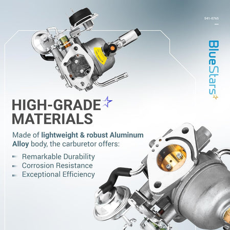 541-0765 carburetor kit showing aluminum alloy construction and high-grade material details.