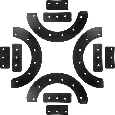 Set of four curved and four rectangular rubber snow thrower paddles for 302565MA replacement.