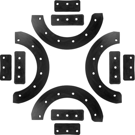Set of four curved and four rectangular rubber snow thrower paddles for 302565MA replacement.