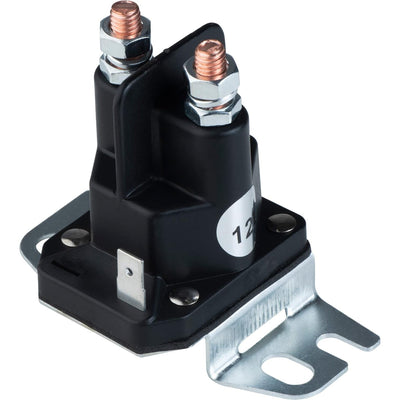 691656 lawn mower starter solenoid with two copper terminals and metal mounting bracket.