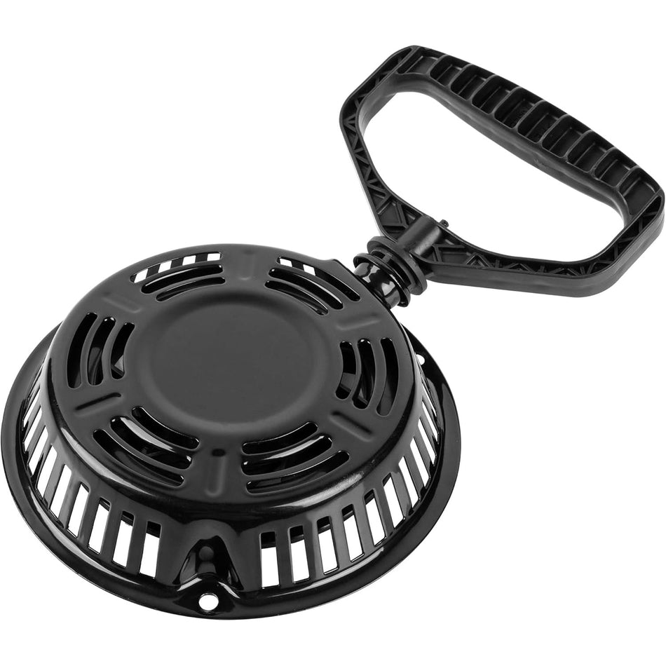 Black 951-14151 recoil starter assembly with plastic pull handle and vented metal housing.