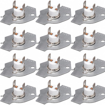 3977393 Dryer Thermal Fuse, 12-pack shown as twelve identical thermal fuses arranged in a 4-by-3 grid