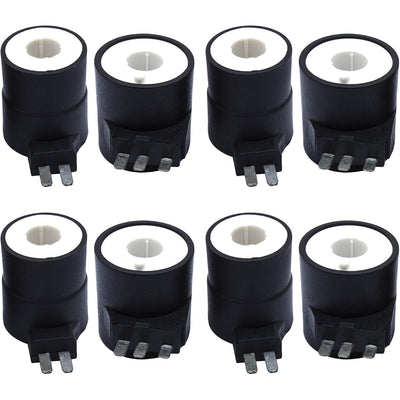 279834 Dryer Gas Valve Ignition Solenoid Coil Kit, front view of eight black solenoid coils