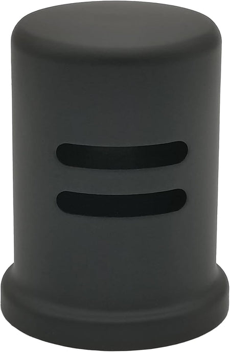 Matte black skirted dishwasher air gap cover, 2.47-inch height, front view.
