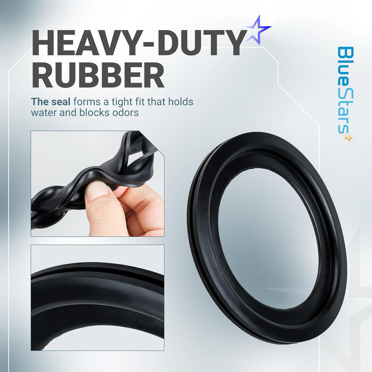 RV Toilet Valve Kit for Dometic 300 301 310 311 320 321 Toilets, heavy-duty rubber seal close-up