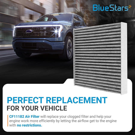 CF11182 CP182 activated carbon cabin air filter replacement for vehicle engine airflow.