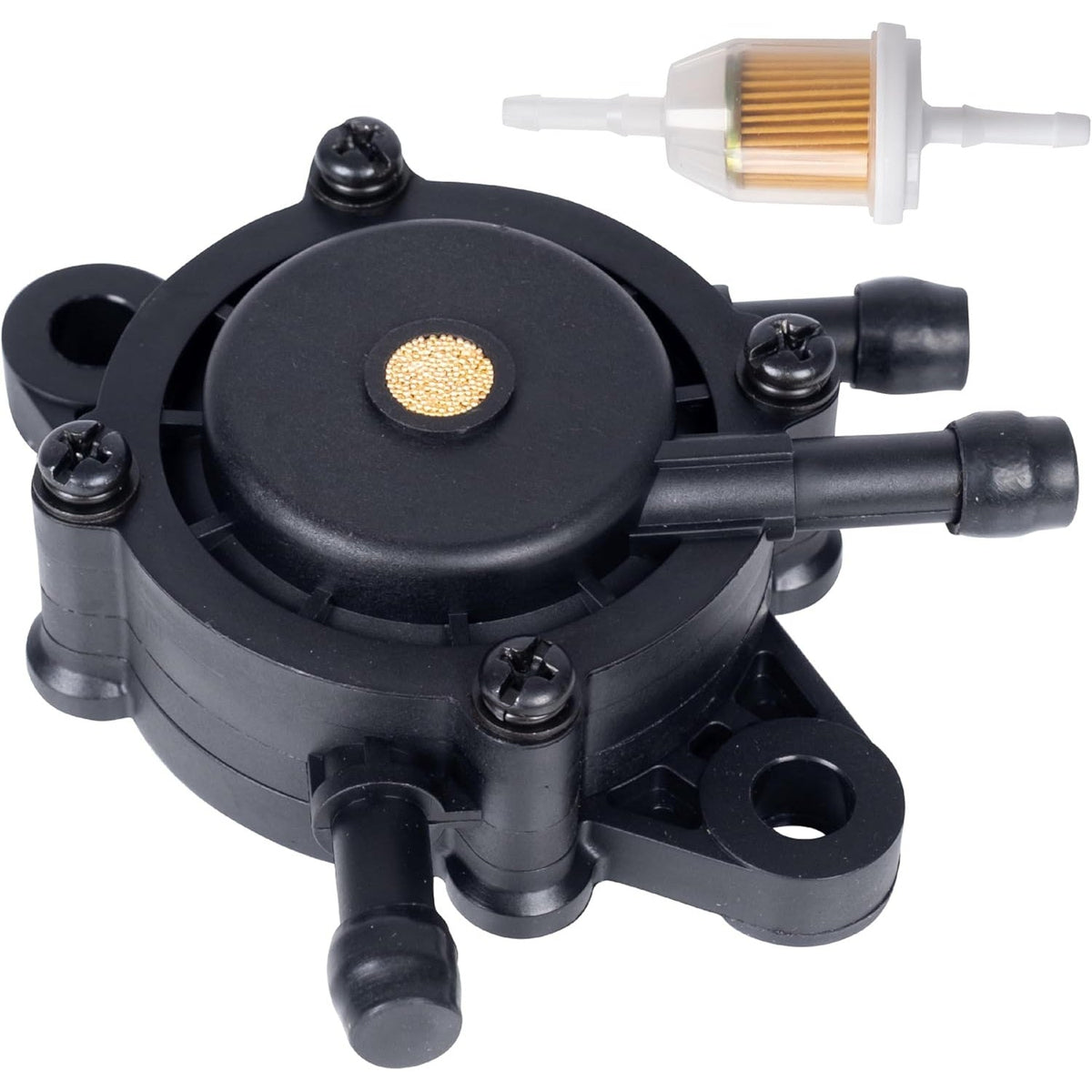 72873G01 high-performance fuel pump with inline fuel filter component.