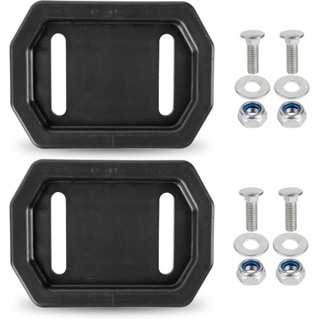 753-06206 snow thrower polymer slide shoe kit with two black slide shoes, four bolts, washers, and locking nuts.