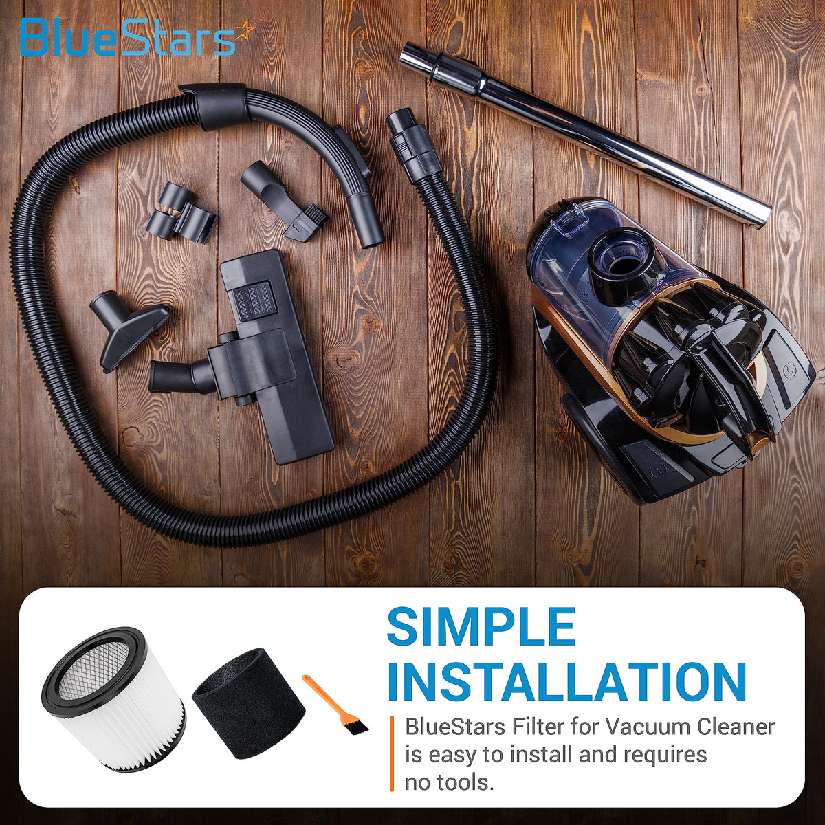 90398 cartridge filter and 90585 foam sleeve filter set with cleaning brush for wet/dry vacuum cleaners.