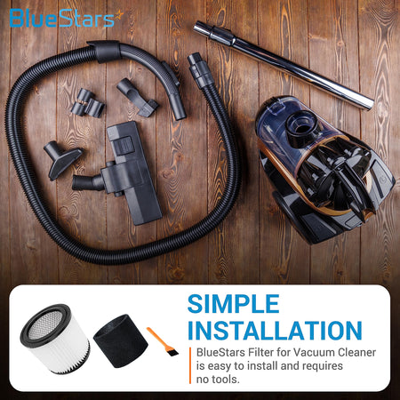 90398 cartridge filter and 90585 foam sleeve filter set with cleaning brush for wet/dry vacuum cleaners.