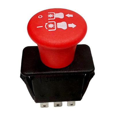 Red 10 AMP clutch PTO switch with 8 terminals for Dixie Chopper and Hustler lawn mowers.
